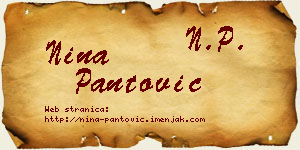Nina Pantović vizit kartica